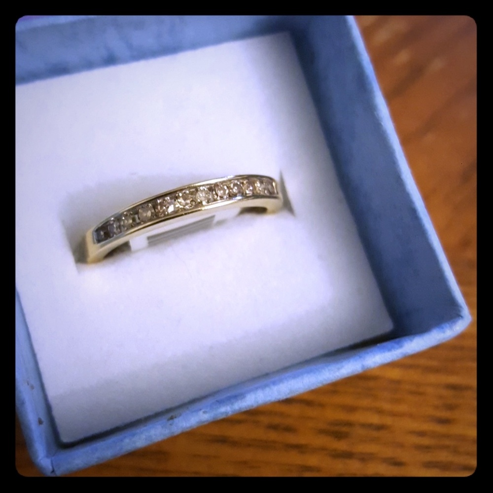 NWT diamond 1/4ct 10k yellow gold ring 6.75